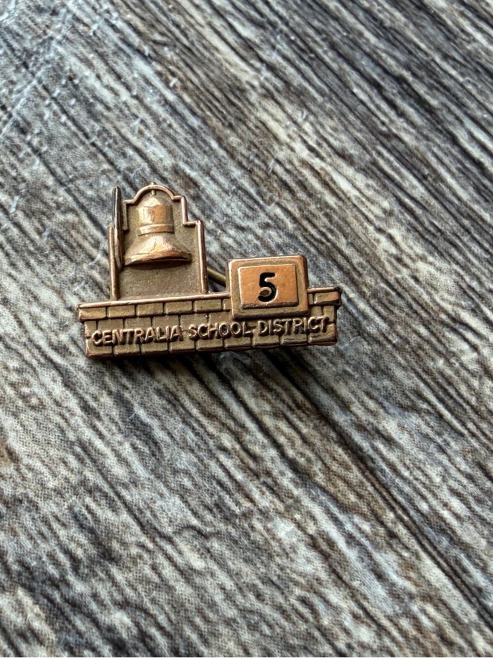Vintage Centralia School District Number 5 Brass Pin